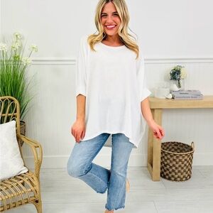 ANDREE BY UNIT White Tunic Top. Size ML( 10-14)